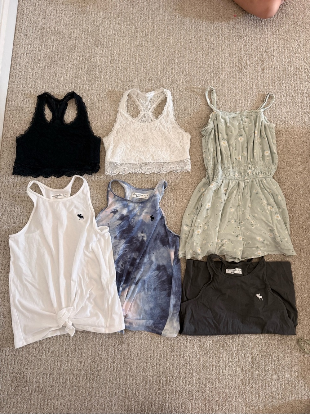 abercrombie kids lot tank bra romper 13/14